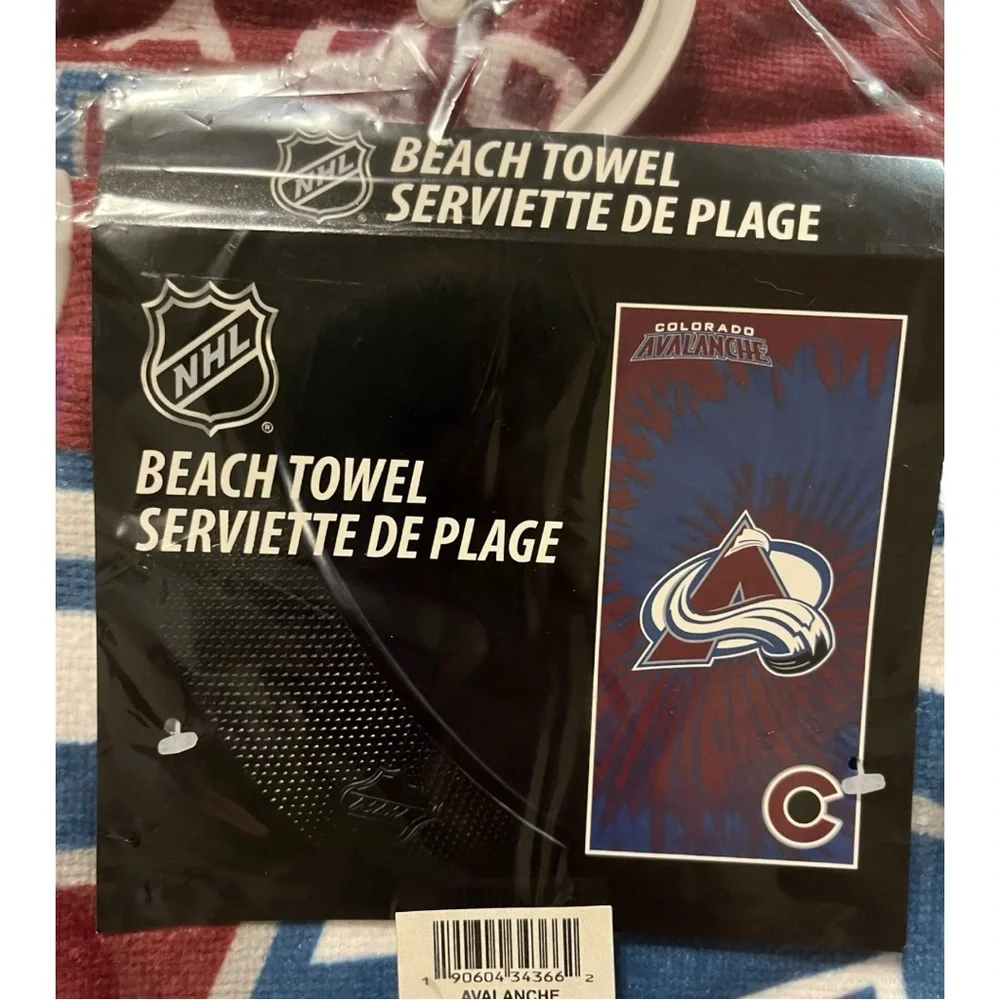 NWT Colorado Avalanche NHL Beach Towel by Northwest - 30x60 Inches
